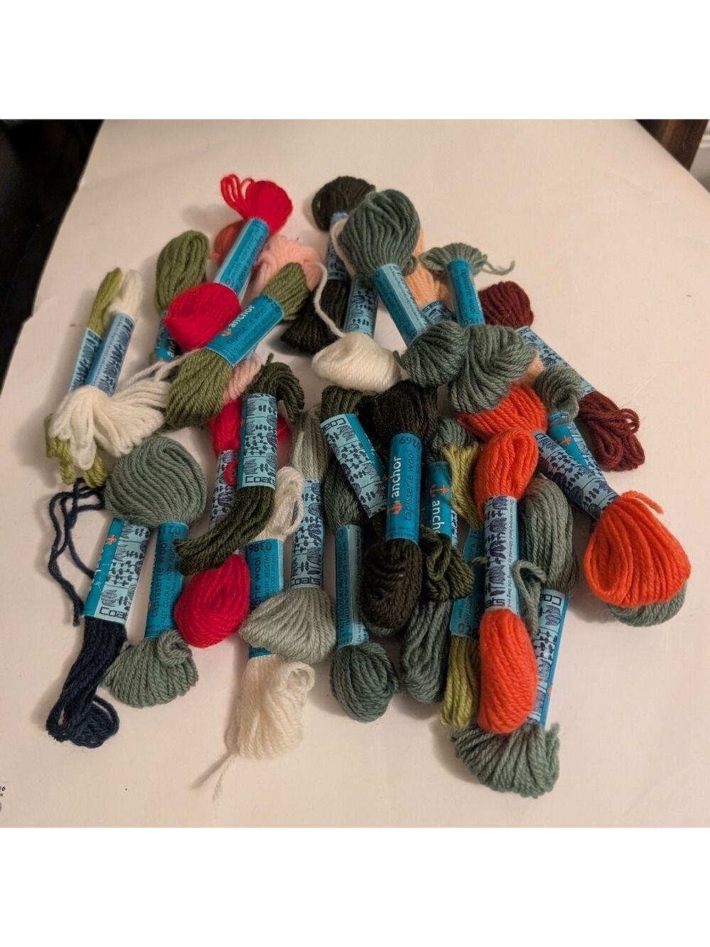 Tapestry wool embroidery lot